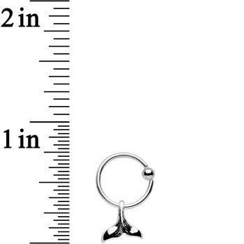 16G Whale of a Tail Dangle Stainless Steel Captive Bead Ring