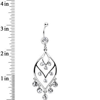 Clear Gem Victorian Chandelier Dangle Belly Ring