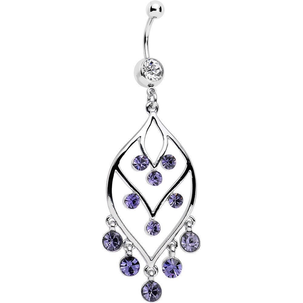 Purple Gem Victorian Chandelier Dangle Belly Ring