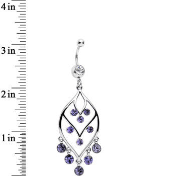 Purple Gem Victorian Chandelier Dangle Belly Ring