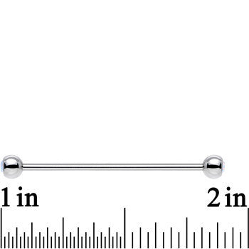 Aurora Double Gem Stainless Steel Industrial Barbell 38mm