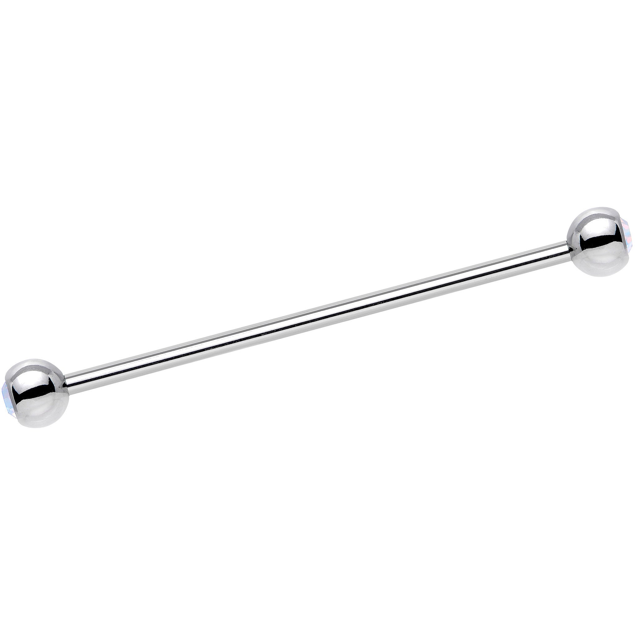 Aurora Double Gem Stainless Steel Industrial Barbell 38mm