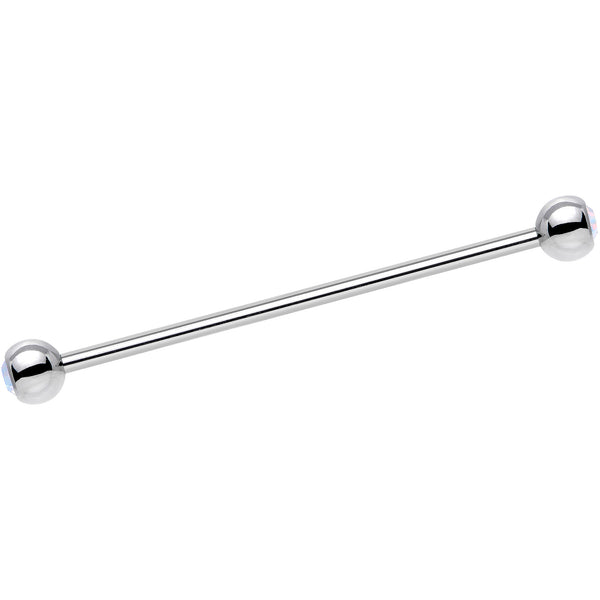 Aurora Double Gem Stainless Steel Industrial Barbell 38mm