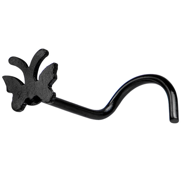 Black Anodized Titanium Butterfly Nose Ring