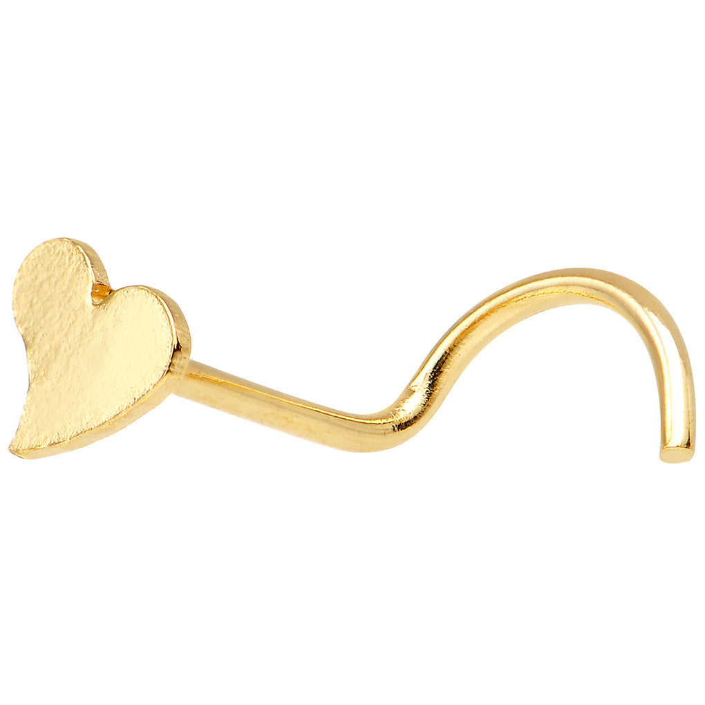 Gold Anodized Titanium Heart Nose Ring