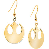 Officially Licensed Star Wars Rebel Gold IP Steel Hook Earrings