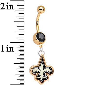 Officially Licensed NFL New Orleans Saints Dangle Belly Ring