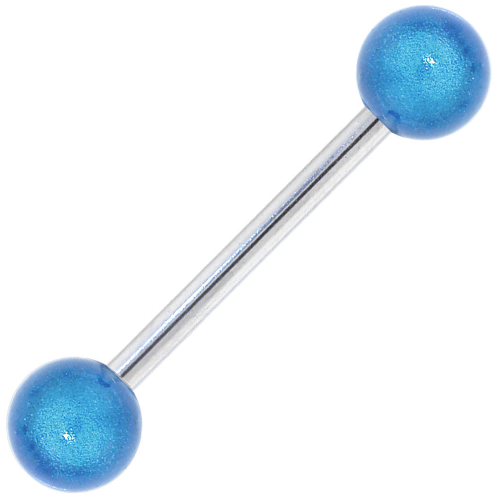 Electric Blue MIRACLE BALL Barbell Tongue Ring