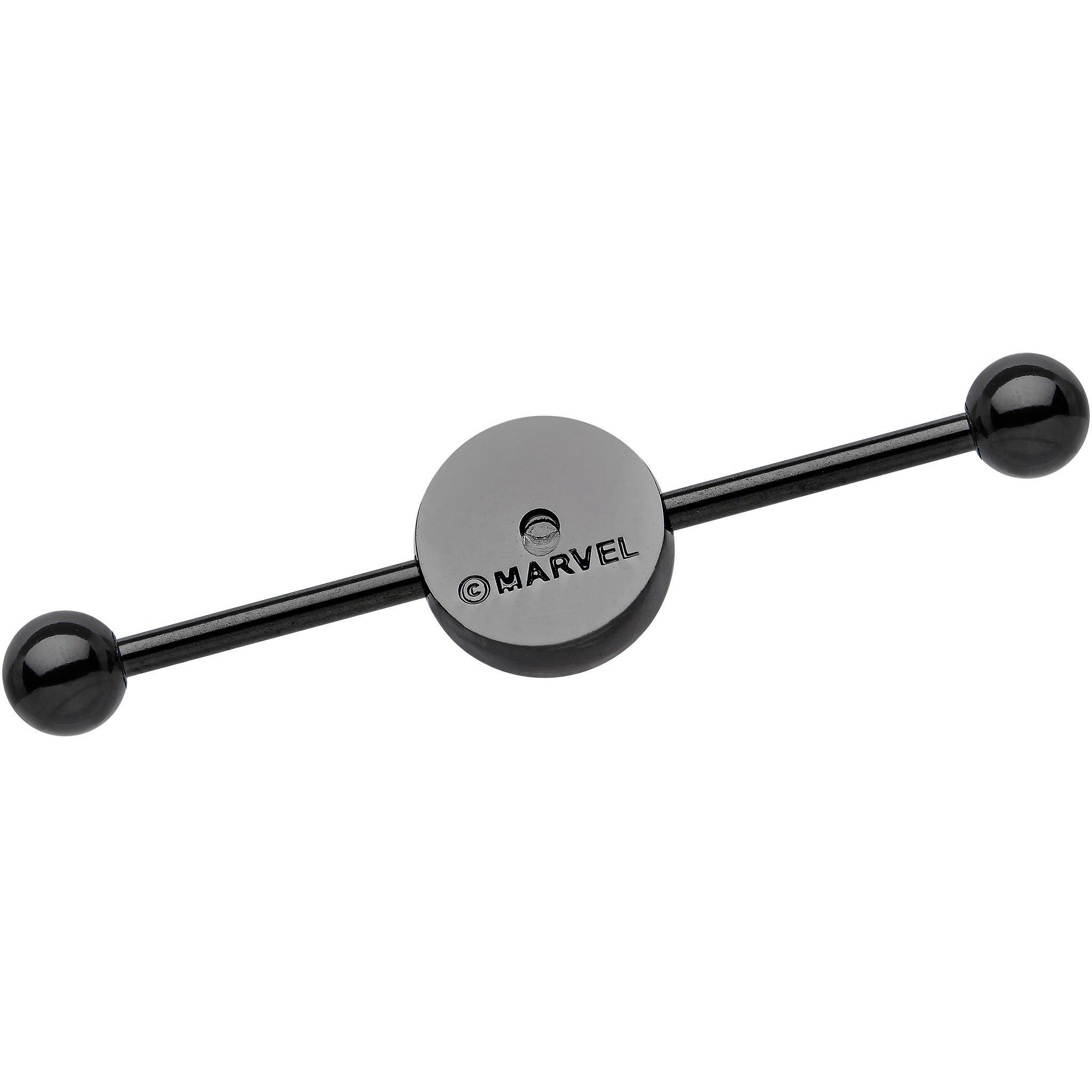 Licensed Black Plated Red Avengers Logo Industrial Barbell 35mm