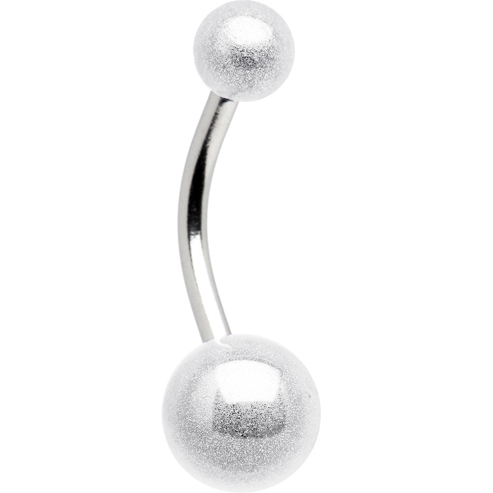 White MIRACLE BALL Belly Button Ring