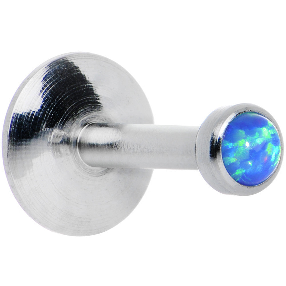 1/4 Steel 2.5mm Synthetic Blue Opal Internal Thread Tragus Earring