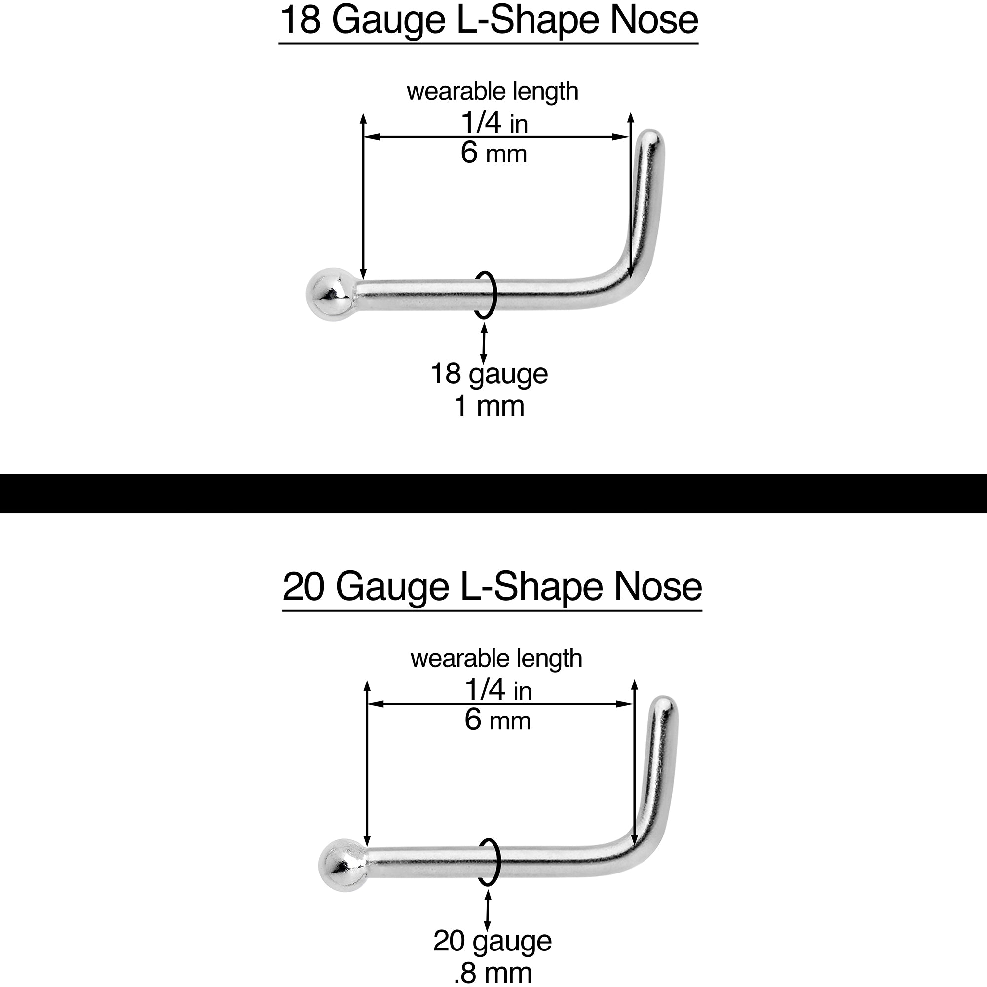20G 2mm Purple Synthetic Opal L-Shaped Nose Ring