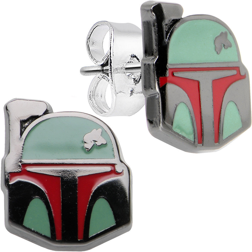 Officially Licensed Star Wars Boba Fett Helmet Stud Earrings