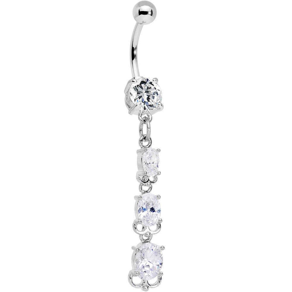 Clear Gem Sexy Drop Belly Ring
