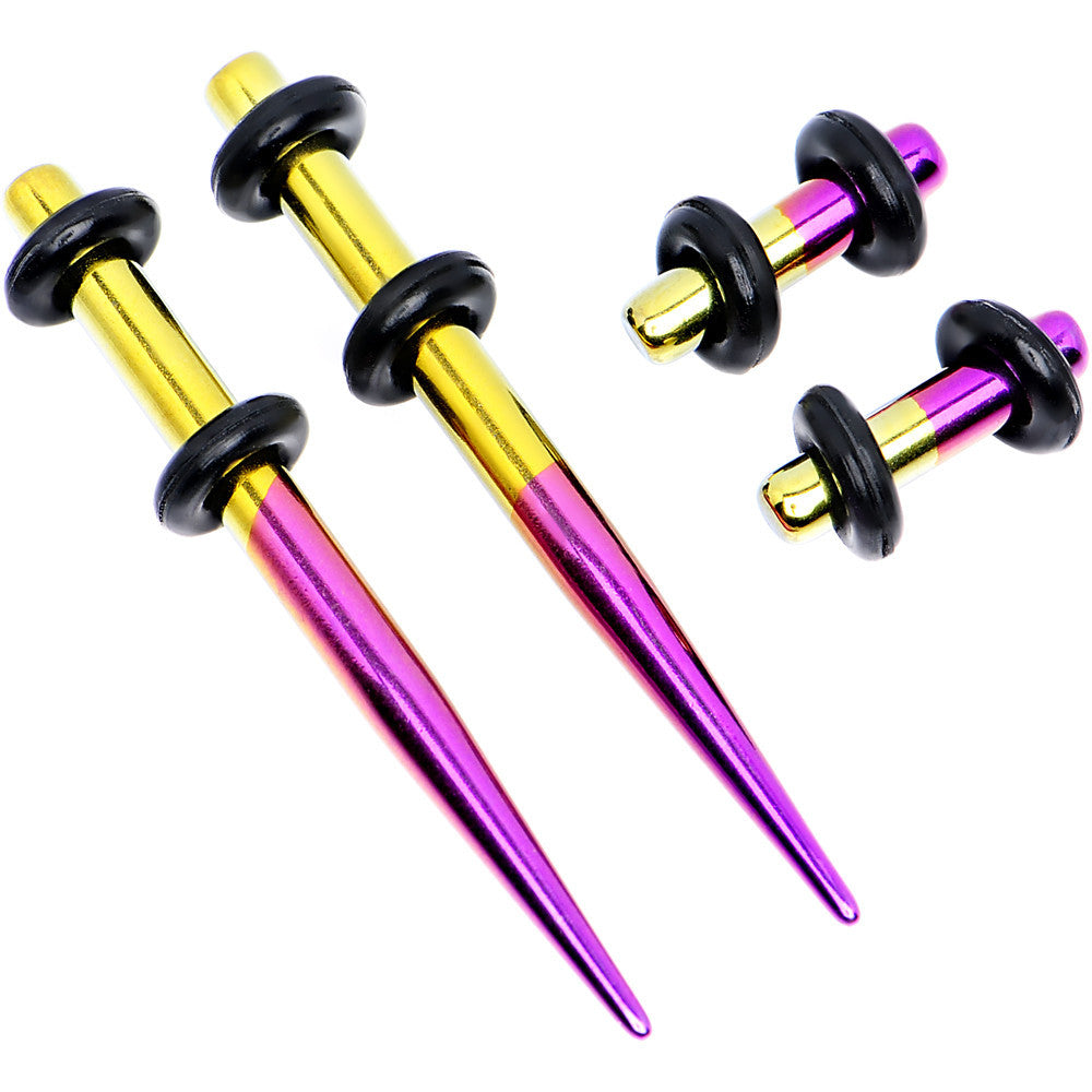 8G Yellow and Purple Titanium IP Steel Taper Plug Set
