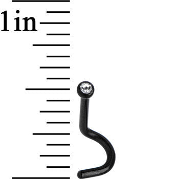 18G 2mm Clear Gem Black Titanium IP Steel Nose Screw