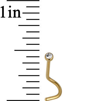 20G 2mm Clear Gem Gold Titanium IP Steel Nose Screw