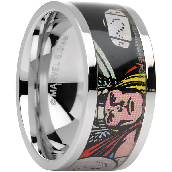 Officially Licensed Marvel Thor Steel Printed Comic Ring