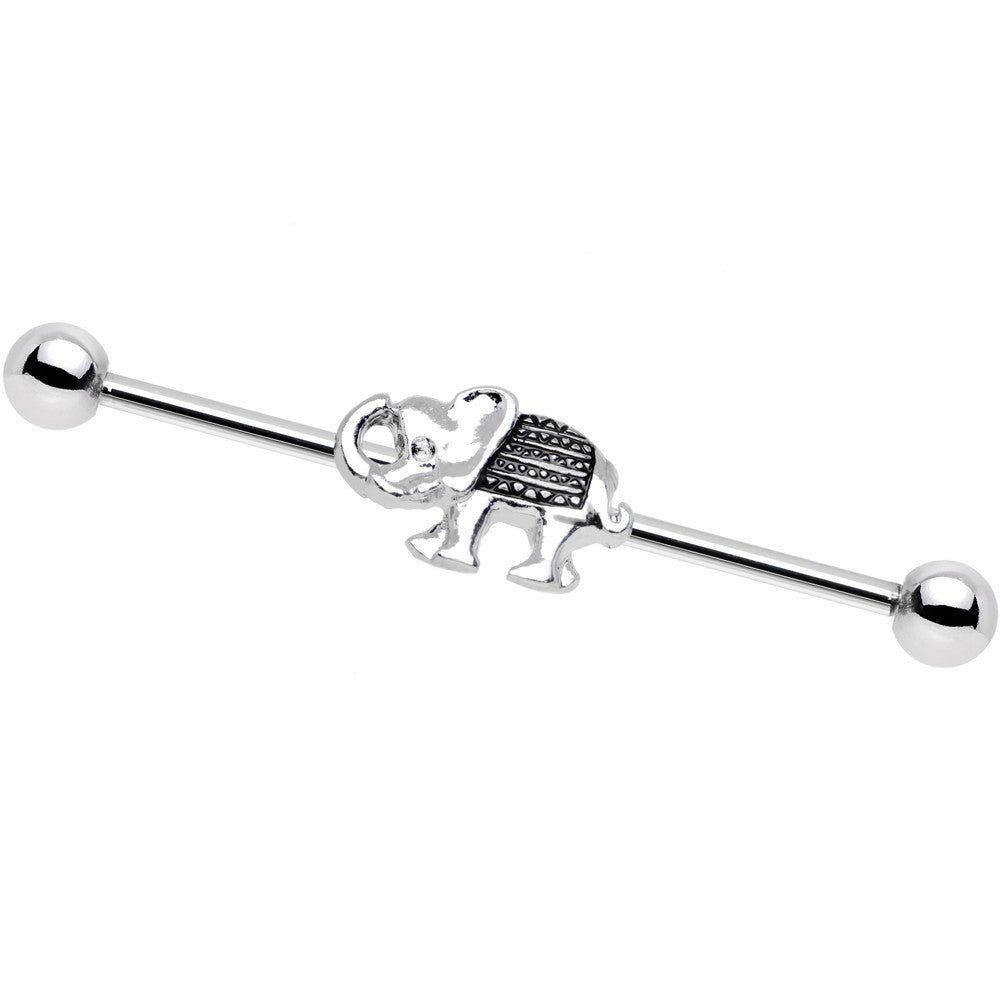 Stainless Steel Bohemian Elephant Industrial Barbell 38mm