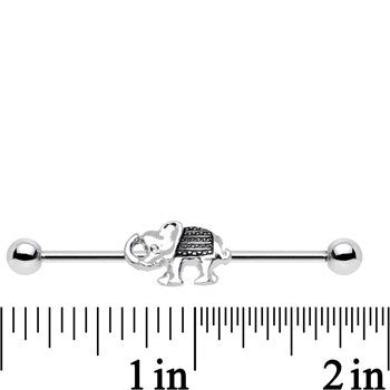 Stainless Steel Bohemian Elephant Industrial Barbell 38mm