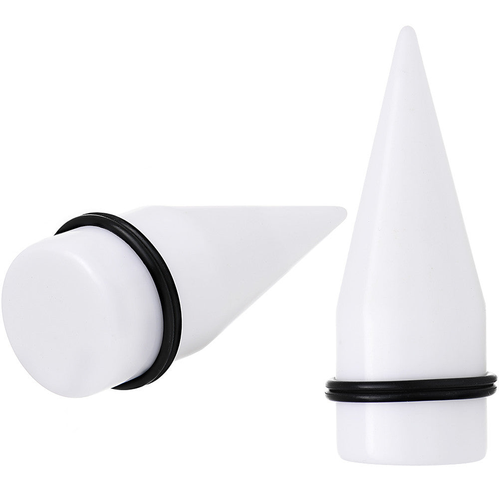 24mm White Acrylic Straight Taper Set