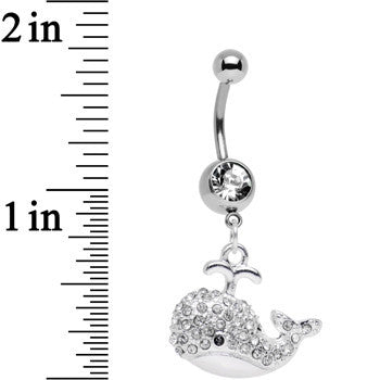 Clear Gem Wear Me Out Whale Dangle Belly Ring