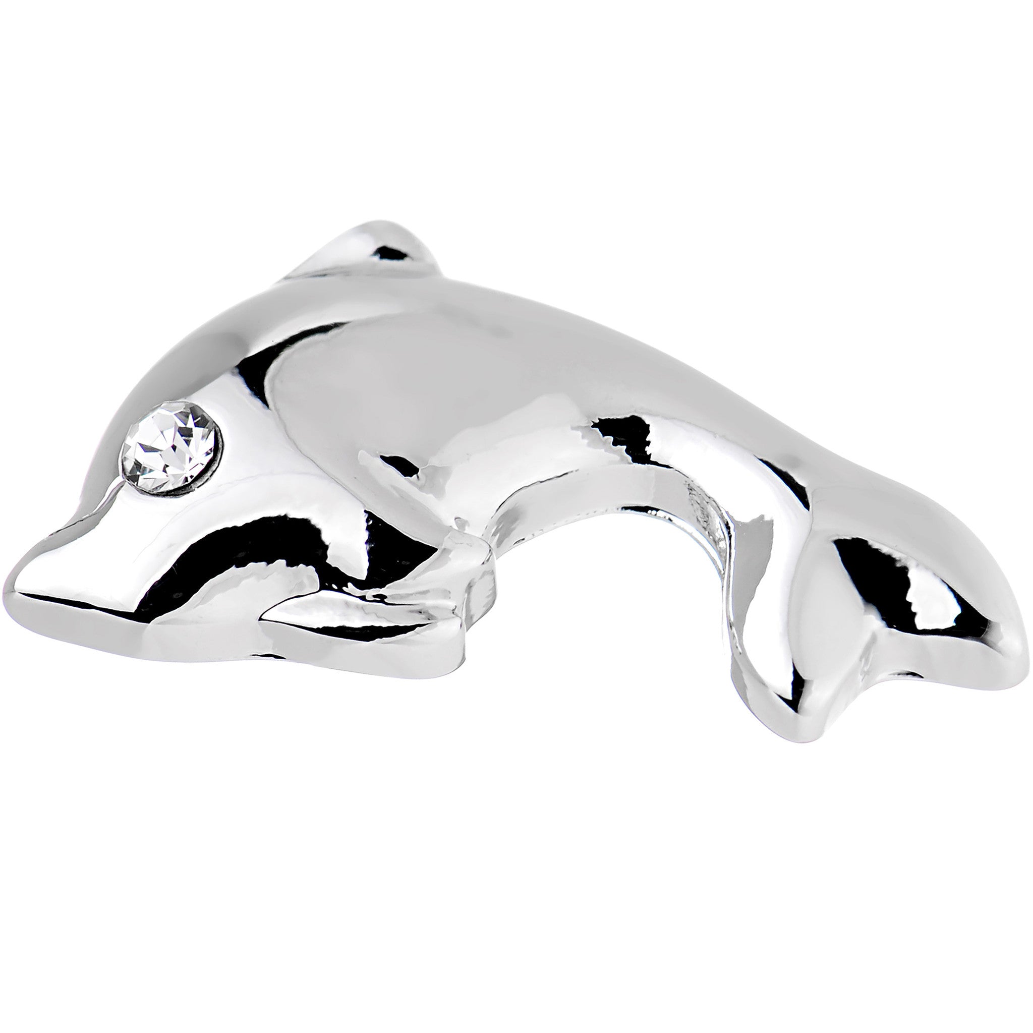 16G 1/4 Clear Gem Dolphin Left Cartilage Earring