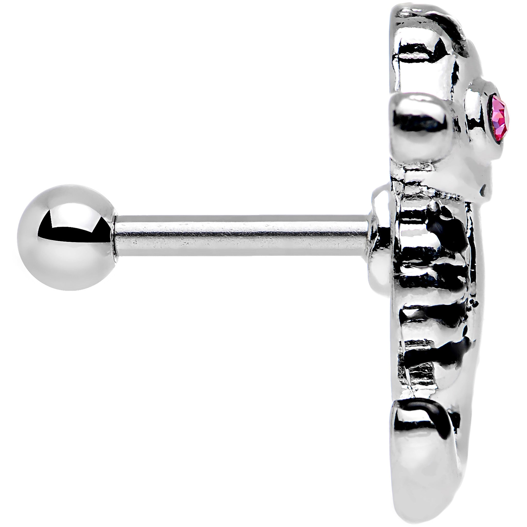 16G 1/4 Pink Gem Eyeball Seahorse Cartilage Earring