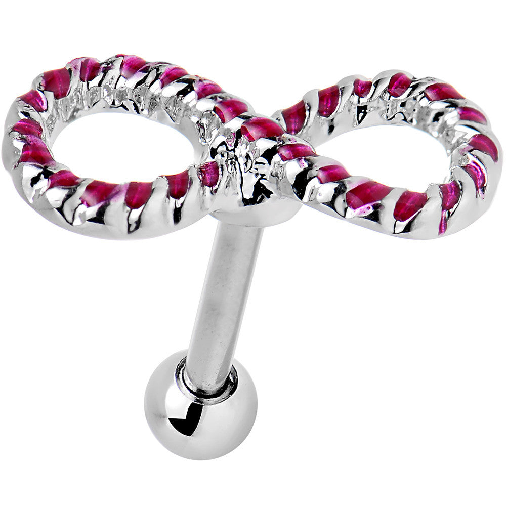 16G 1/4 Pink Gem Roped Infinity Cartilage Earring