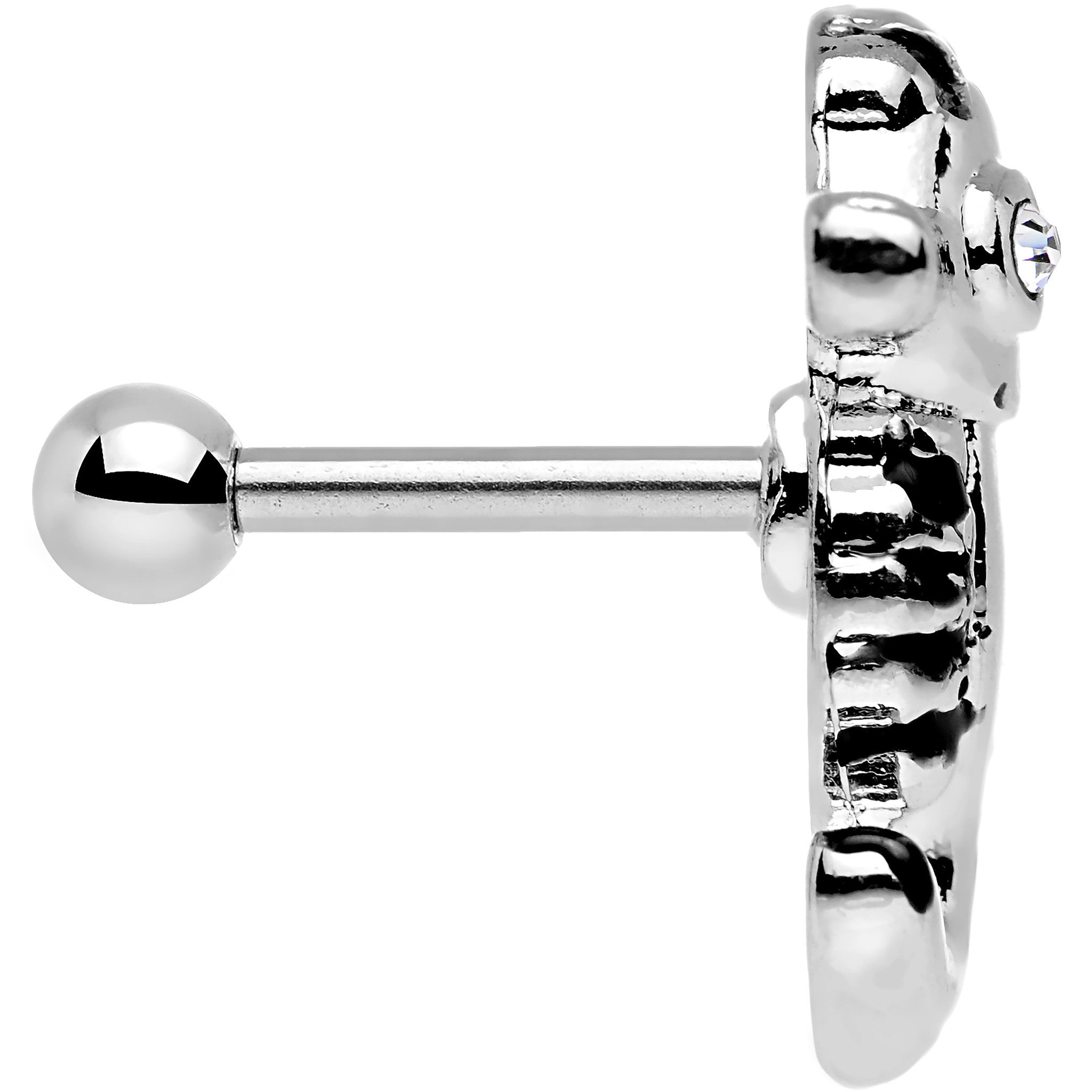 16G 1/4 Clear Gem Eyeball Seahorse Cartilage Earring