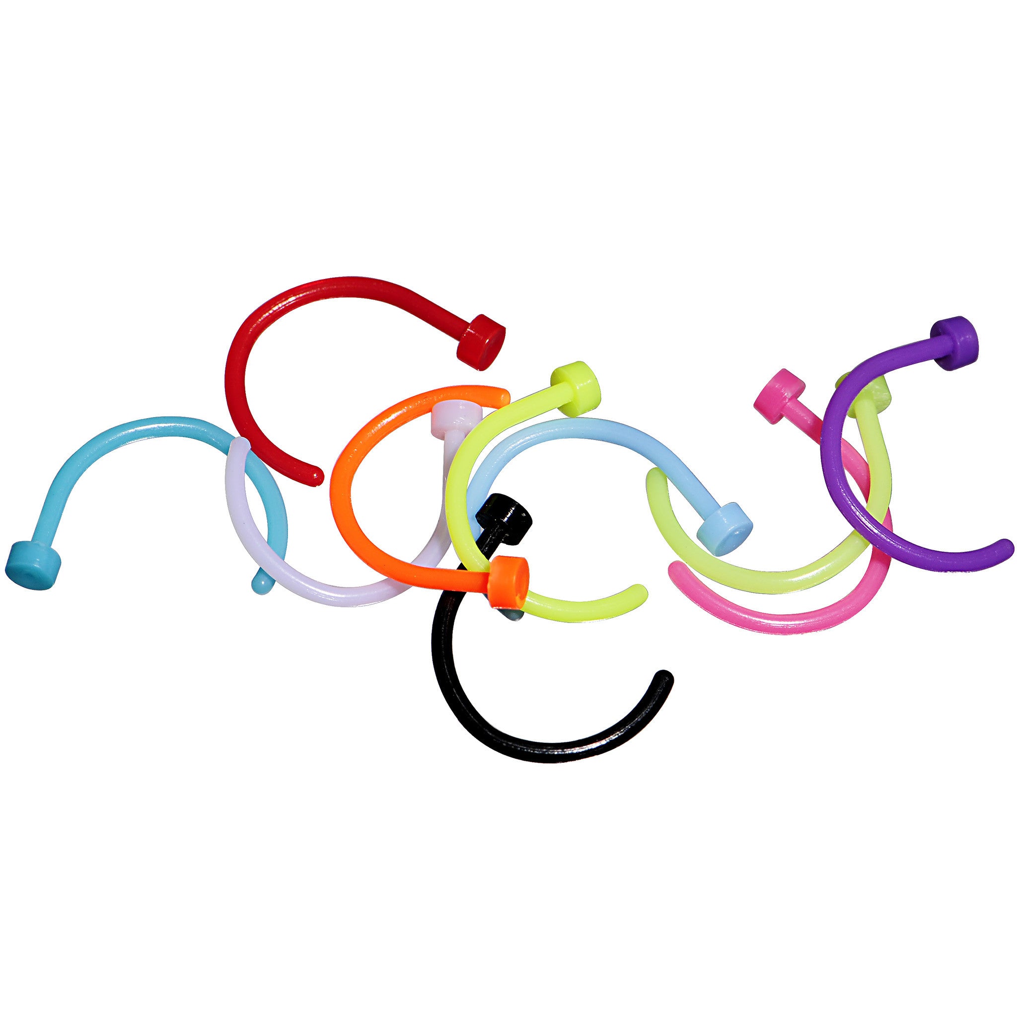 20G 5/16 Acrylic Nose Hoop 10 Pack Set