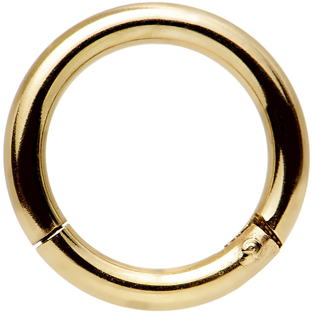 14G 5/16 Gold Tone Anodized Hinged Segment Ring