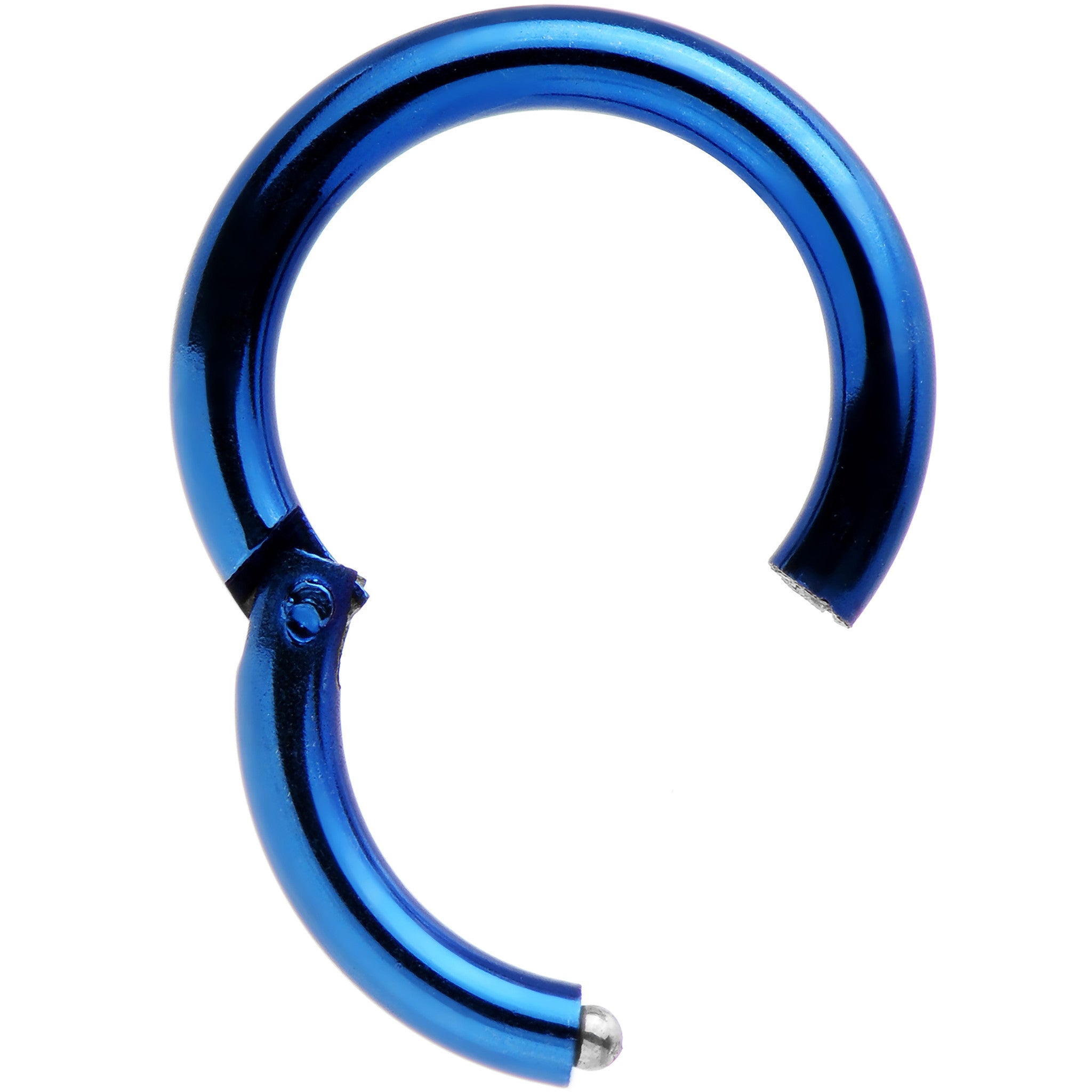 14 Gauge 5/16 Blue Anodized Hinged Segment Ring