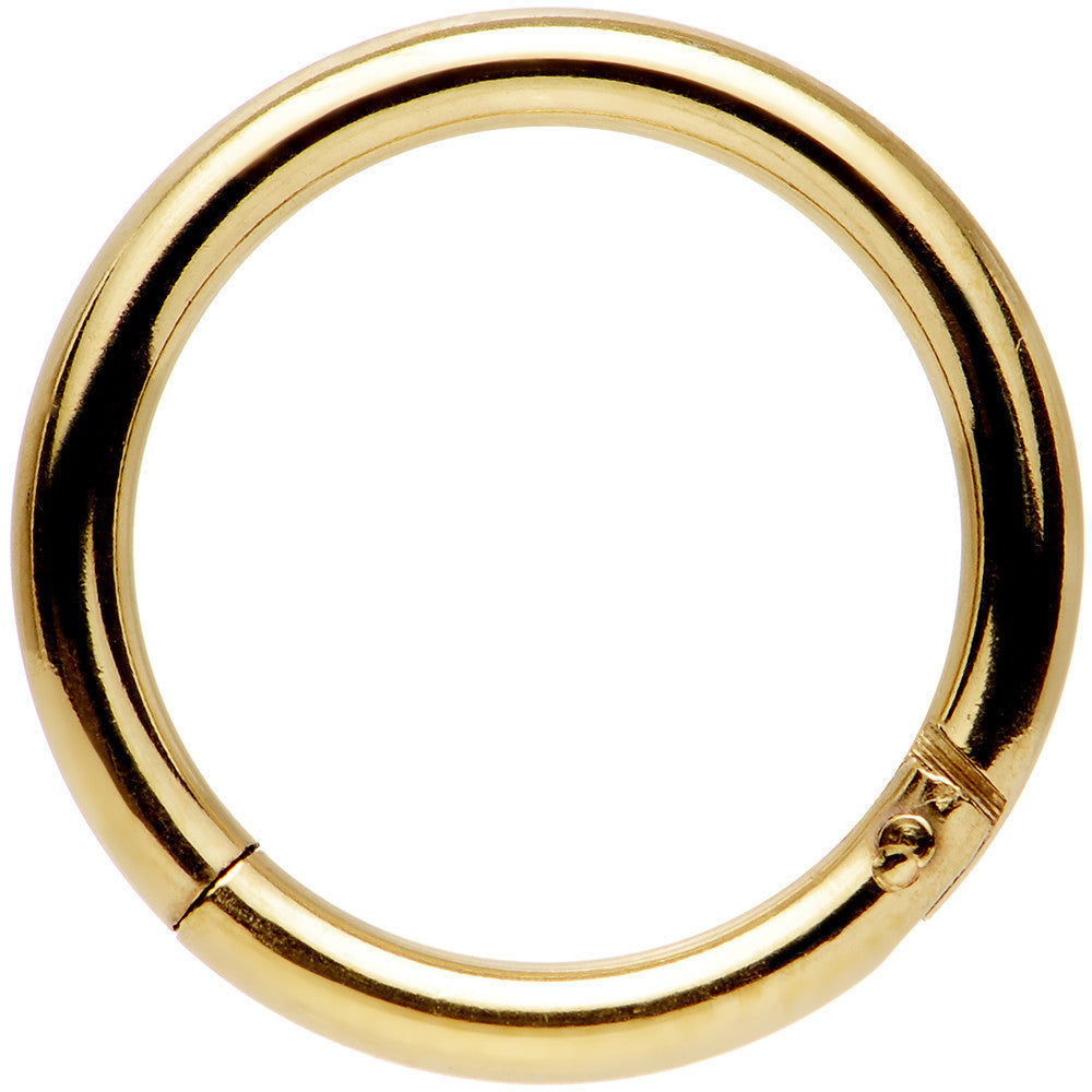 14 Gauge 3/8 Gold Tone Anodized Hinged Segment Ring