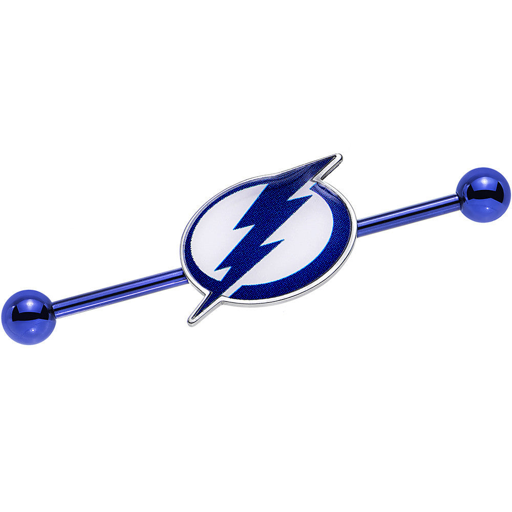 Licensed Blue Anodized NHL Tampa Bay Lightning Industrial Barbell 38mm