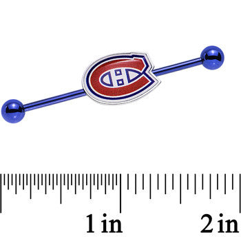 Licensed Blue Anodized NHL Montreal Canadiens Industrial Barbell 38mm