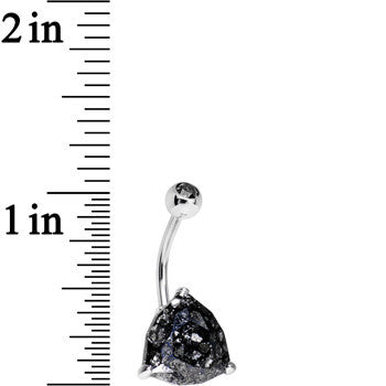 Black 12mm Triangle Belly Ring Created with Crystal
