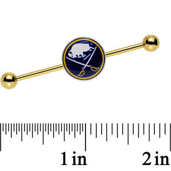 Licensed NHL Gold Anodized Buffalo Sabres Industrial Barbell 38mm