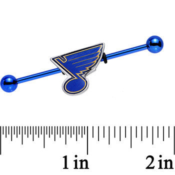 Licensed NHL Blue Anodized St Louis Blues Industrial Barbell 38mm