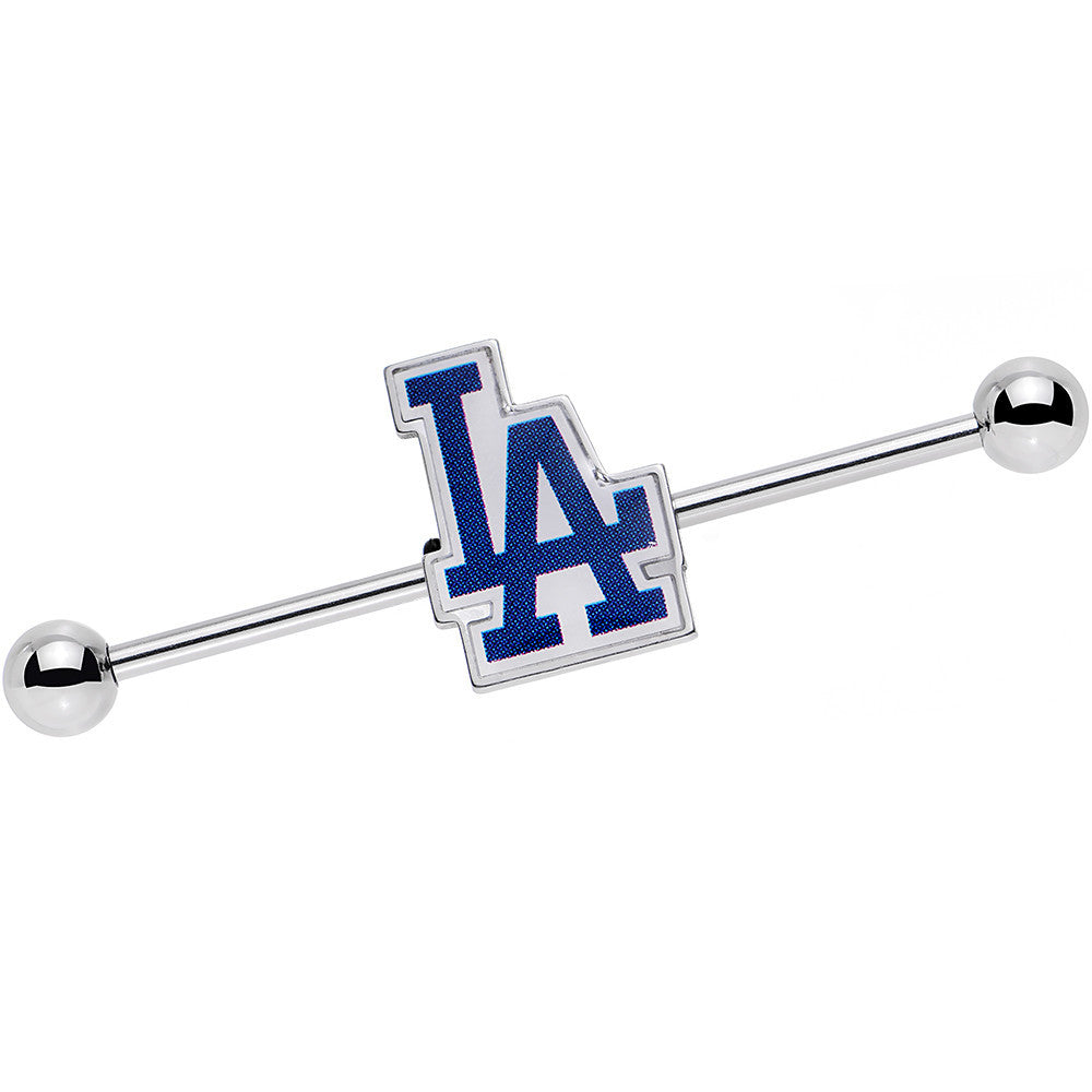 Licensed MLB Stainless Steel LA Dodgers Industrial Barbell 38mm