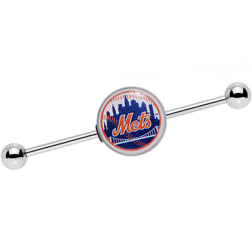 14 Gauge Officially Licensed MLB New York Mets Industrial Barbell 38mm