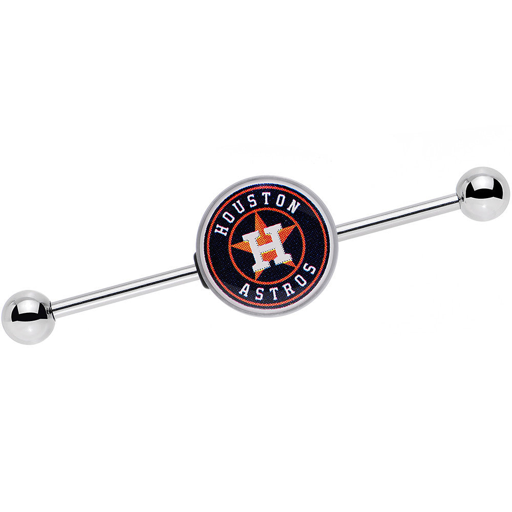 14 Gauge Licensed MLB Houston Astros Industrial Barbell 38mm
