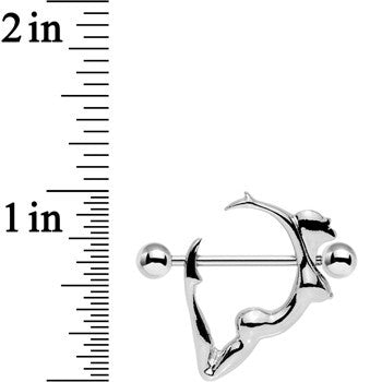 14G 13/16 Steel Silhouette Lovely Lady Barbell Nipple Shield Set