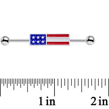 14 Gauge USA All Day American Flag Industrial Barbell 38mm