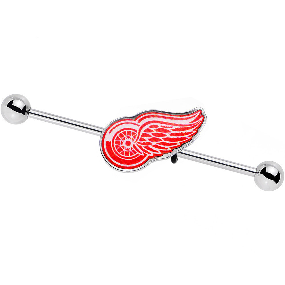 Officially Licensed NHL Detroit Red Wings Logo Industrial Barbell 38mm