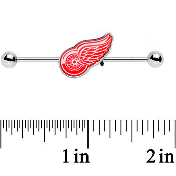 Officially Licensed NHL Detroit Red Wings Logo Industrial Barbell 38mm