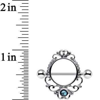 14G 3/4 Faux Turquoise Decadent Dalliance Nipple Shield Set