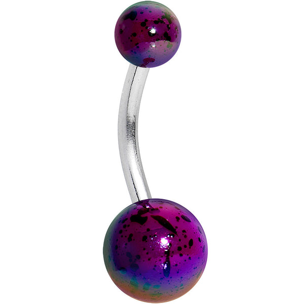 Purple Acrylic Big Bottom Ball Color Splash Basic Belly Ring
