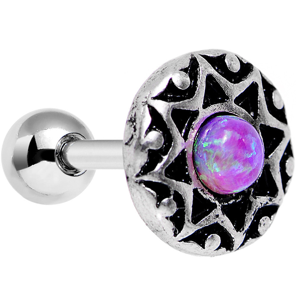 16G 1/4 Pink Faux Opal Star Shine Tragus Cartilage Earring