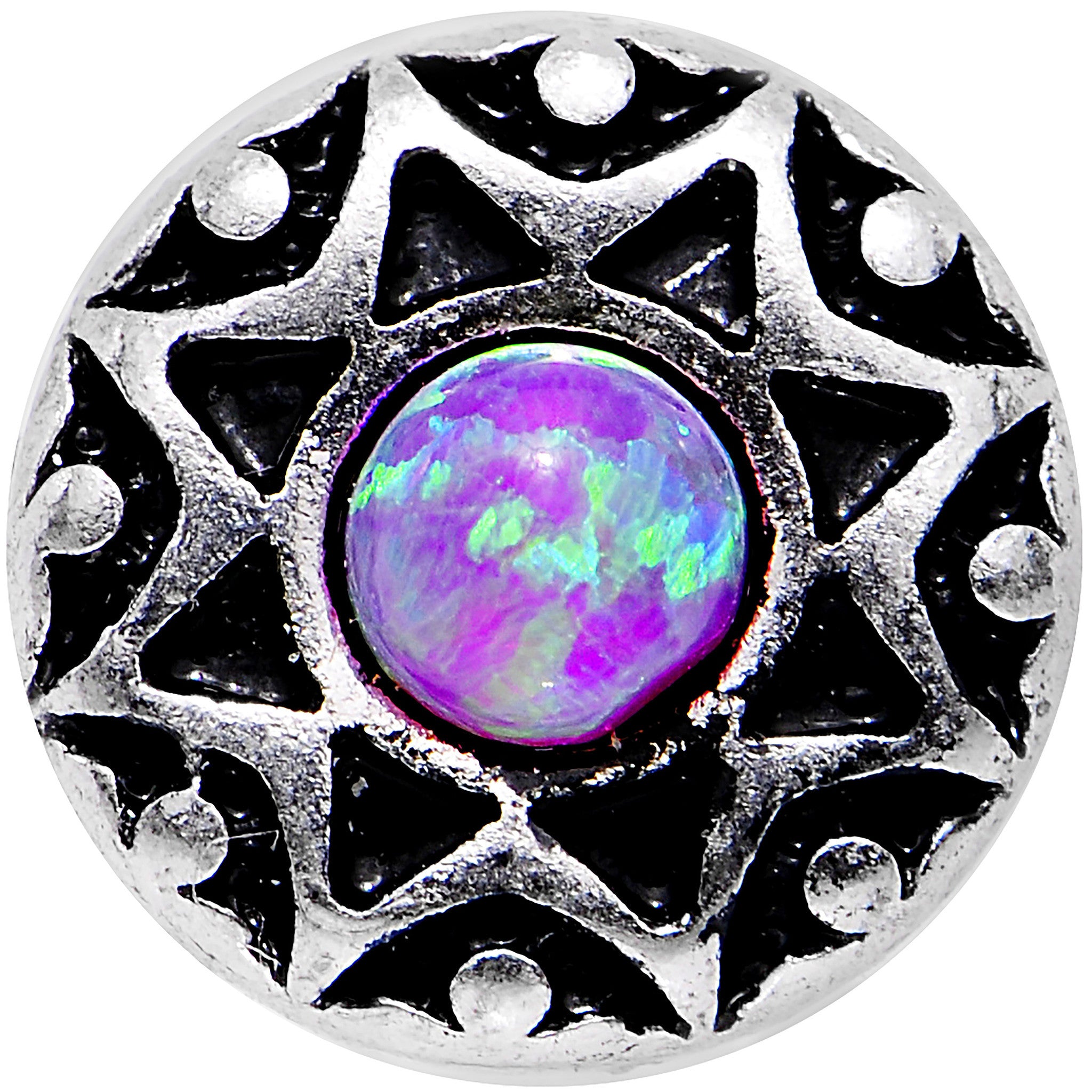 16G 1/4 Pink Faux Opal Star Shine Tragus Cartilage Earring